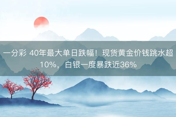 一分彩 40年最大单日跌幅!现货黄金价钱跳水超10%,白银一度暴跌近36%