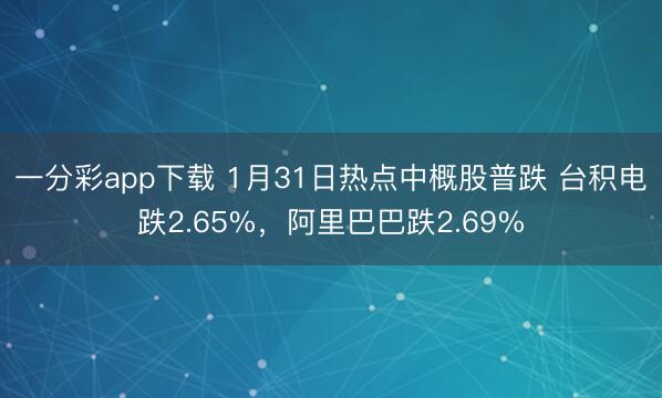 一分彩app下载 1月31日热点中概股普跌 台积电跌2.65%，阿里巴巴跌2.69%