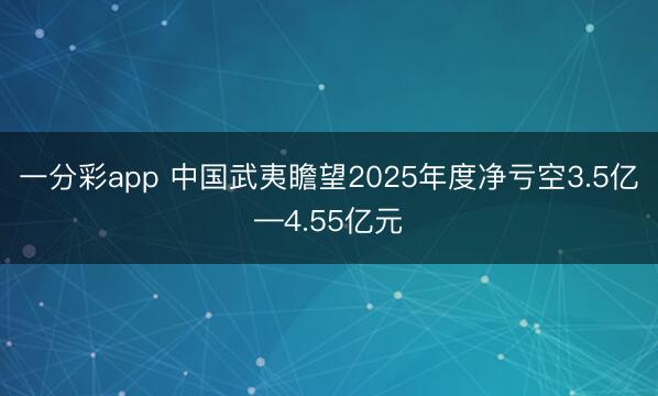 一分彩app 中国武夷瞻望2025年度净亏空3.5亿—4.55亿元