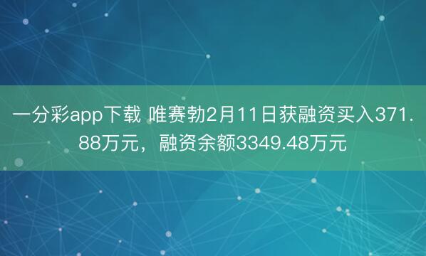 一分彩app下载 唯赛勃2月11日获融资买入371.88万元，融资余额3349.48万元