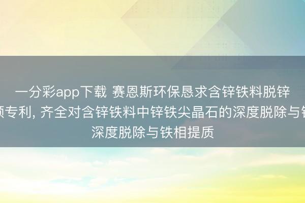 一分彩app下载 赛恩斯环保恳求含锌铁料脱锌照拂要领专利， 齐全对含锌铁料中锌铁尖晶石的深度脱除与铁相提质