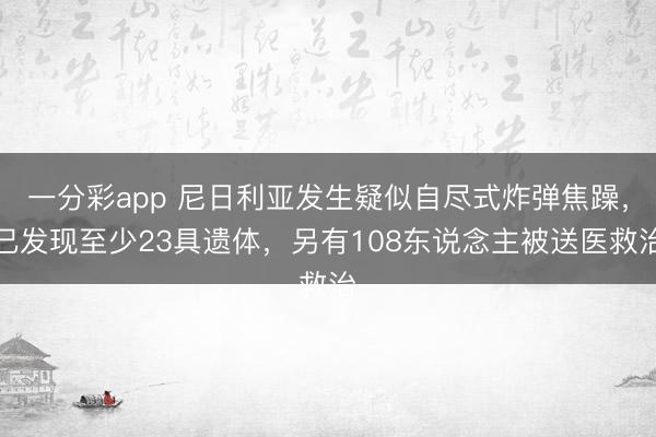一分彩app 尼日利亚发生疑似自尽式炸弹焦躁，已发现至少23具遗体，另有108东说念主被送医救治