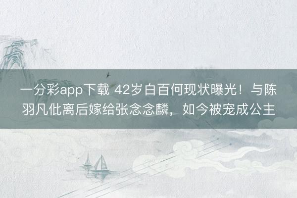 一分彩app下载 42岁白百何现状曝光！与陈羽凡仳离后嫁给张念念麟，如今被宠成公主