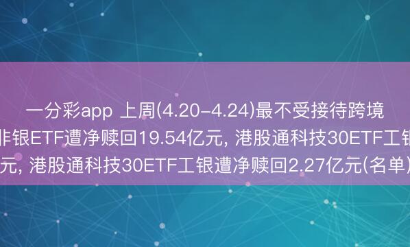 一分彩app 上周(4.20-4.24)最不受接待跨境ETF: 广发中证港股通非银ETF遭净赎回19.54亿元， 港股通科技30ETF工银遭净赎回2.27亿元(名单)