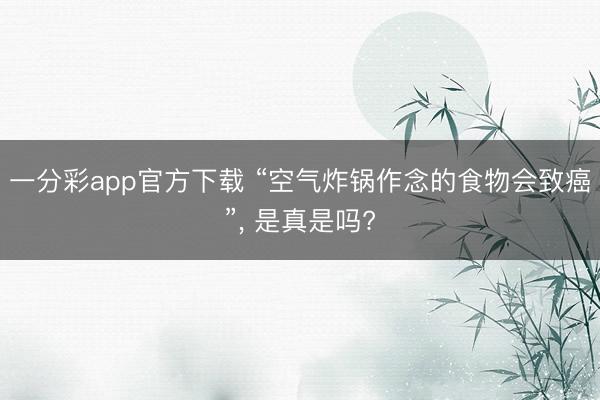 一分彩app官方下载 “空气炸锅作念的食物会致癌”， 是真是吗?