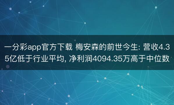 一分彩app官方下载 梅安森的前世今生: 营收4.35亿低于行业平均， 净利润4094.35万高于中位数