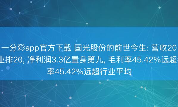 一分彩app官方下载 国光股份的前世今生: 营收20.57亿行业排20， 净利润3.3亿置身第九， 毛利率45.42%远超行业平均