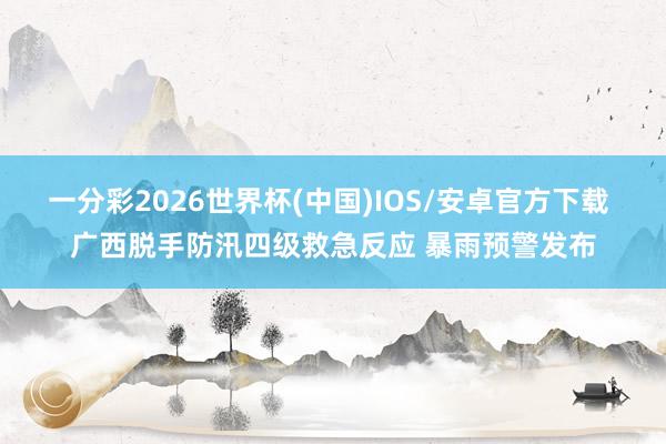 一分彩2026世界杯(中国)IOS/安卓官方下载 广西脱手防汛四级救急反应 暴雨预警发布
