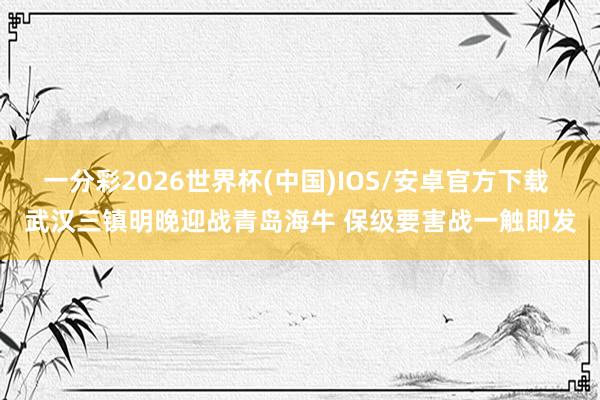 一分彩2026世界杯(中国)IOS/安卓官方下载 武汉三镇明晚迎战青岛海牛 保级要害战一触即发