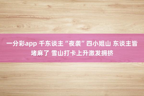 一分彩app 千东谈主“夜袭”四小姐山 东谈主皆堵麻了 雪山打卡上升激发拥挤
