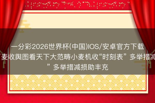 一分彩2026世界杯(中国)IOS/安卓官方下载 从“三夏”麦收舆图看天下大范畴小麦机收“时刻表” 多举措减损助丰充