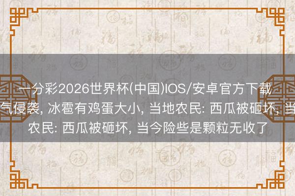 一分彩2026世界杯(中国)IOS/安卓官方下载 河北多地遭强对流天气侵袭， 冰雹有鸡蛋大小， 当地农民: 西瓜被砸坏， 当今险些是颗粒无收了