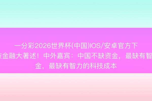 一分彩2026世界杯(中国)IOS/安卓官方下载 作念好科技金融大著述！中外嘉宾：中国不缺资金，最缺有智力的科技成本